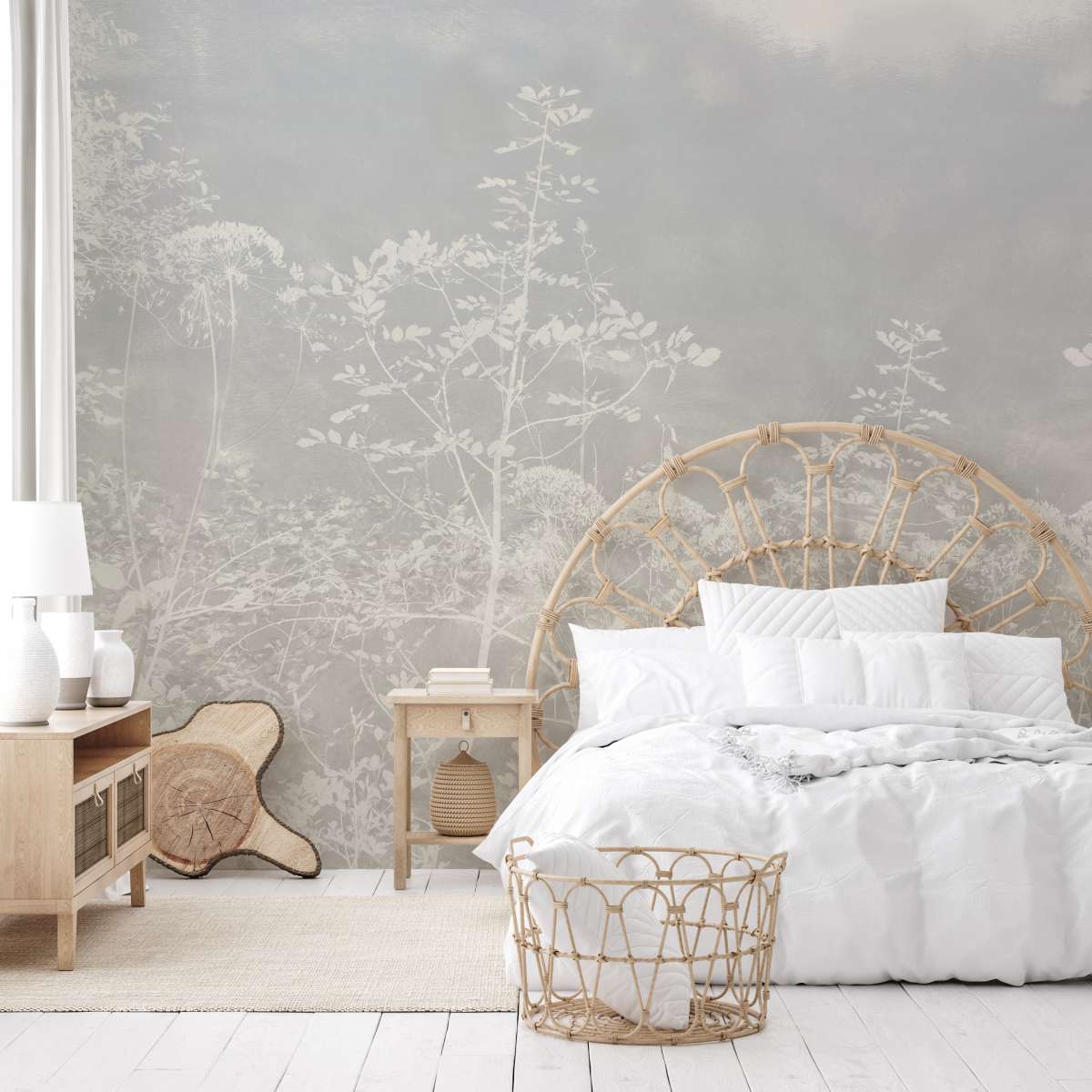 Styling a room with rattan furniture and wallpapers