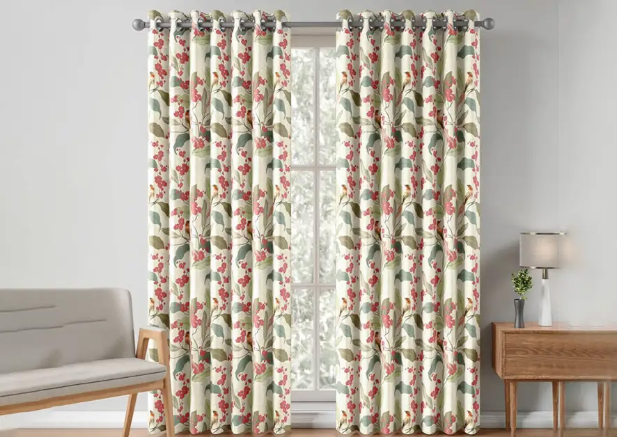 Drap the windows with floral fantasies 